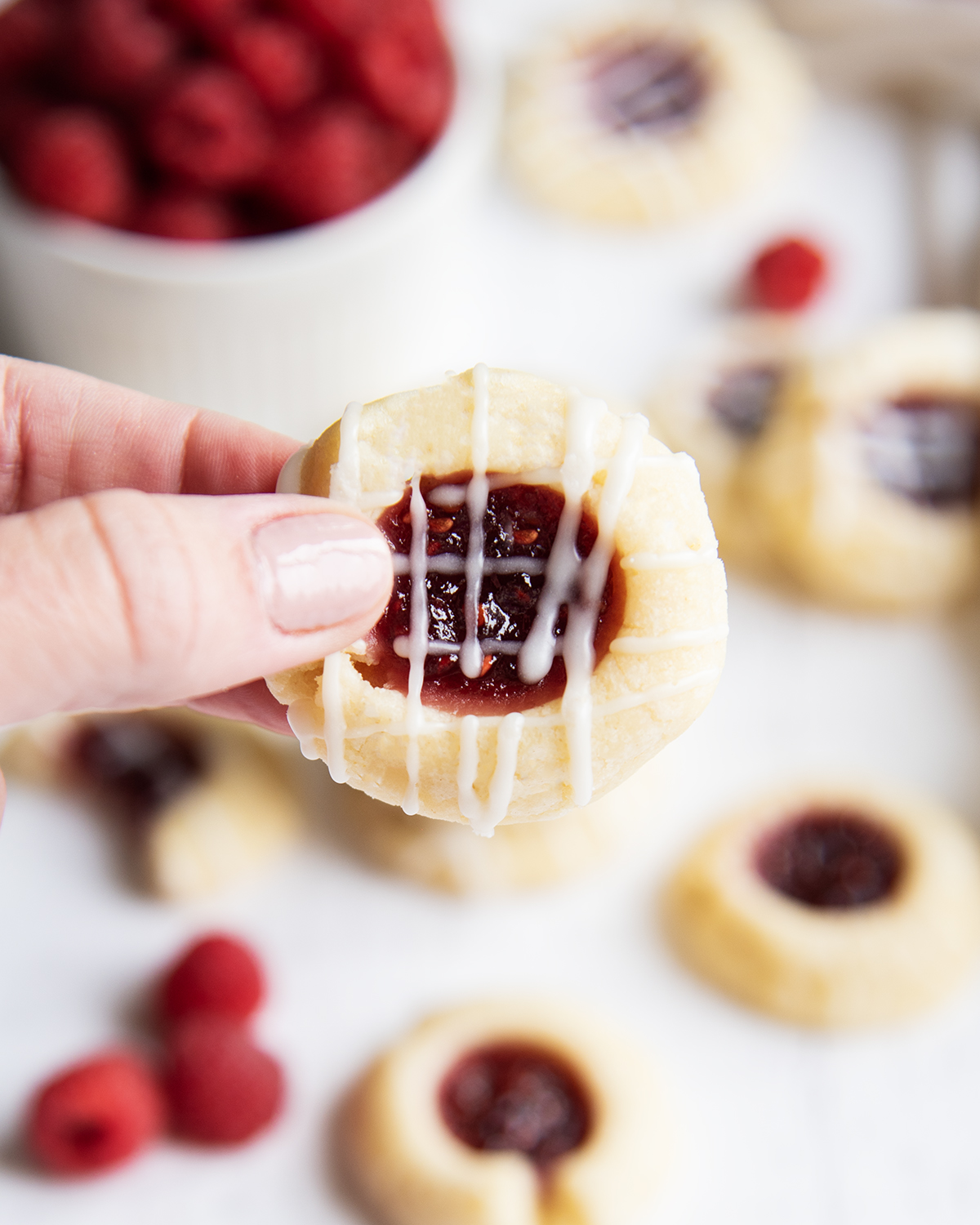 Raspberry Almond Thumbprint Cookies - Best Christmas Desserts
