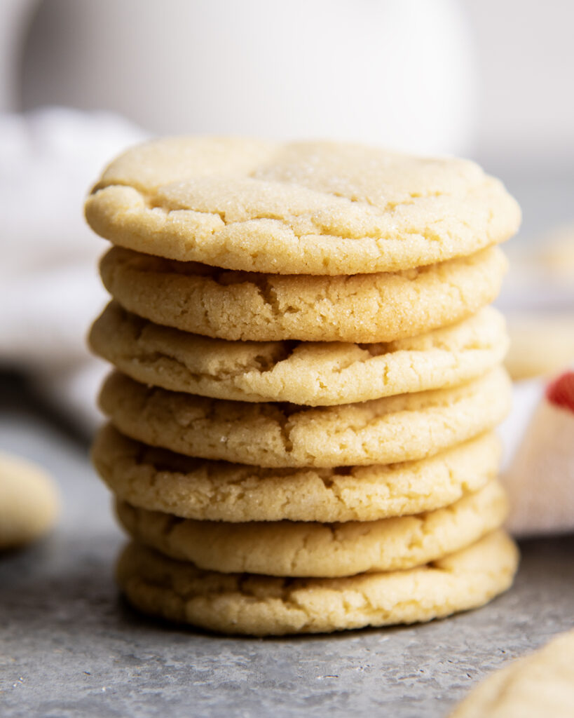 A stack of drop style sugar cookies.