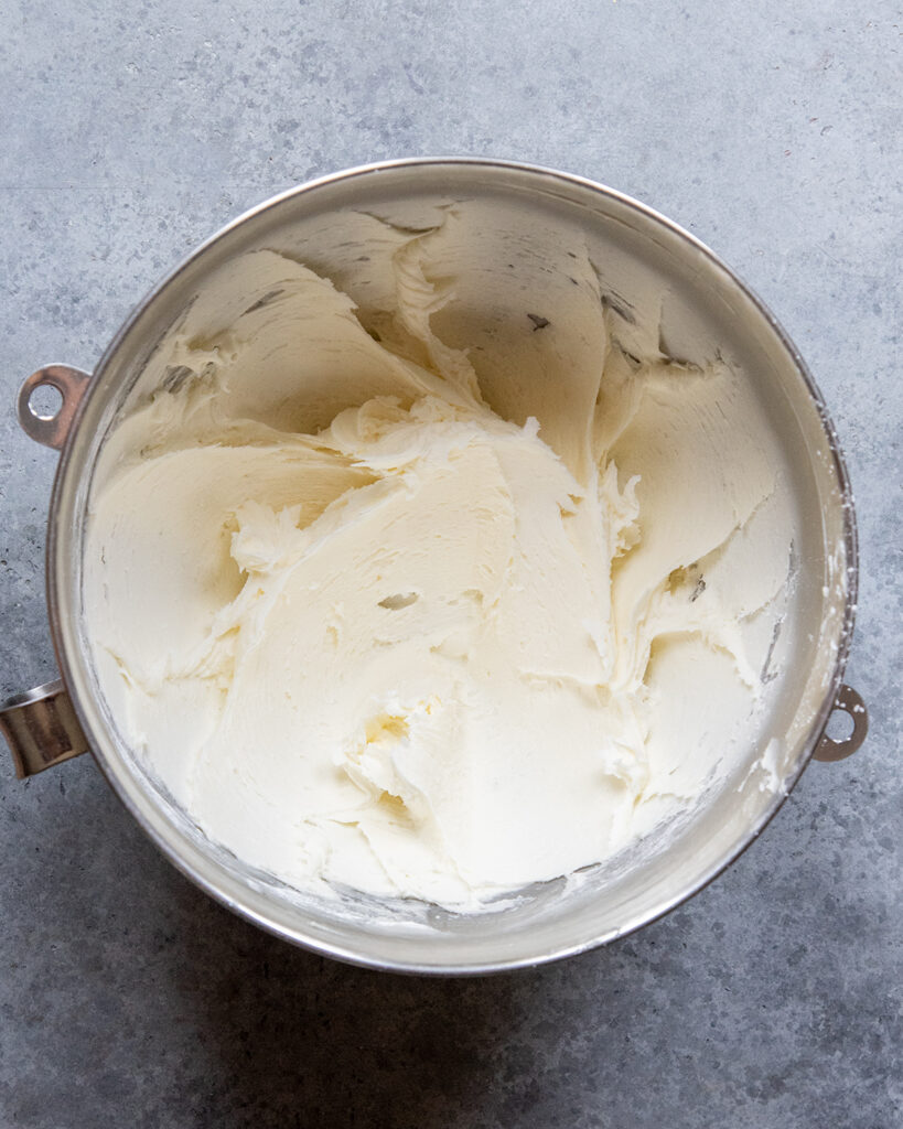 A bowl of a fluffy white mixture.