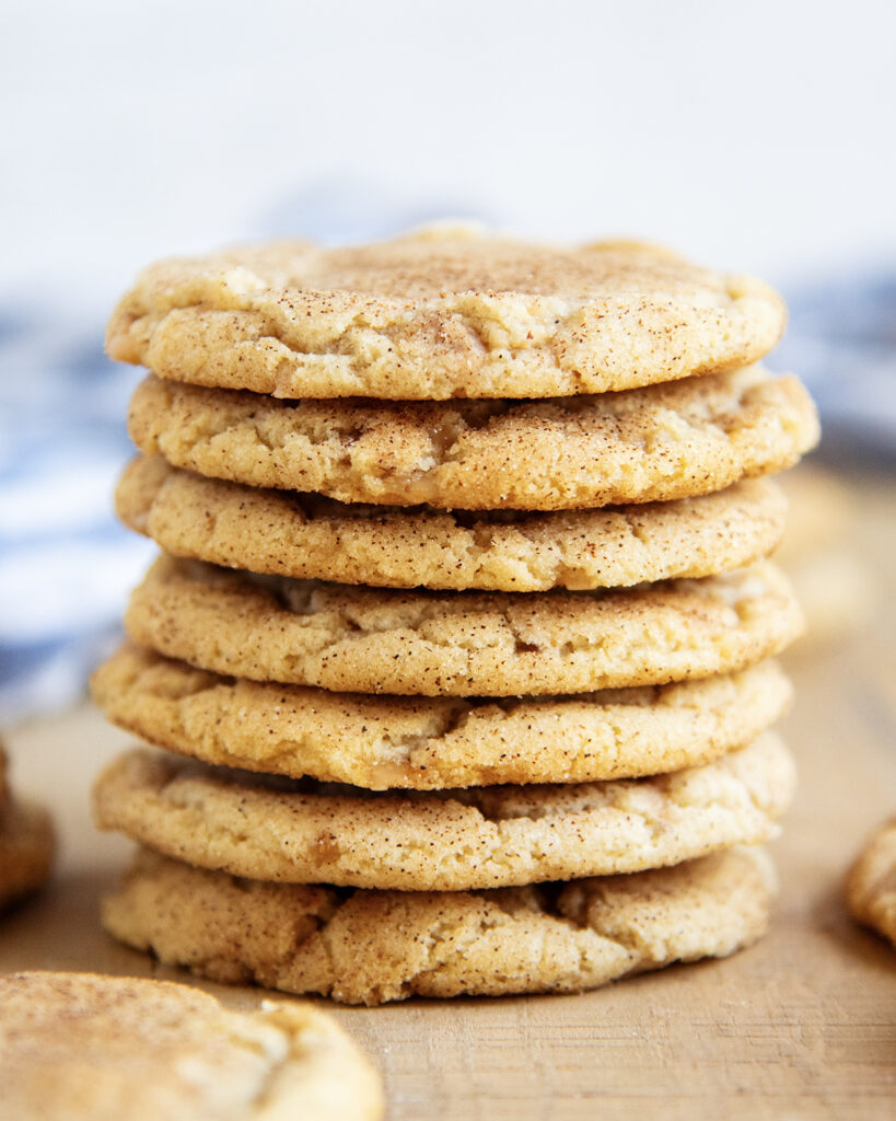 A stack of snickerdoodle cookies.