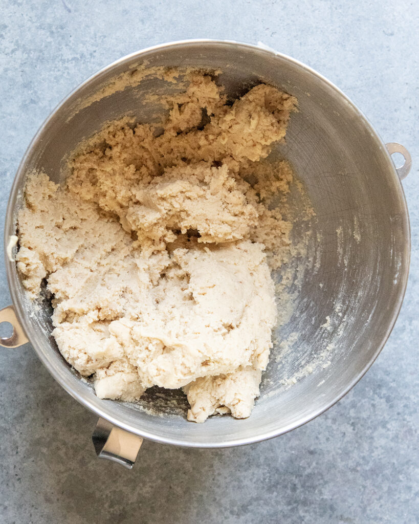 A bowl of cookie dough.