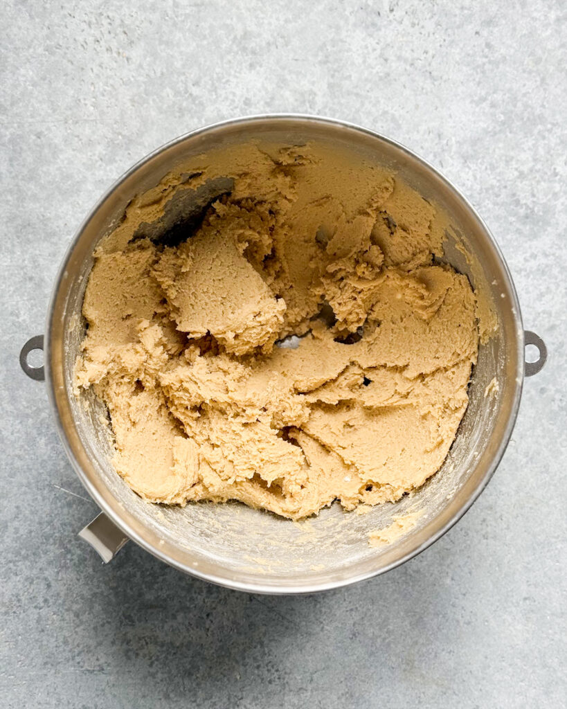 A bowl of cookie dough.