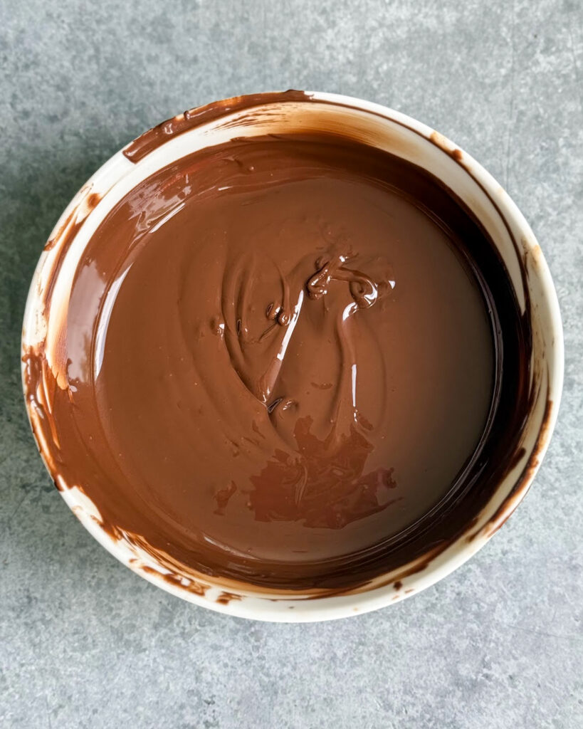 Melted chocolate in a bowl.