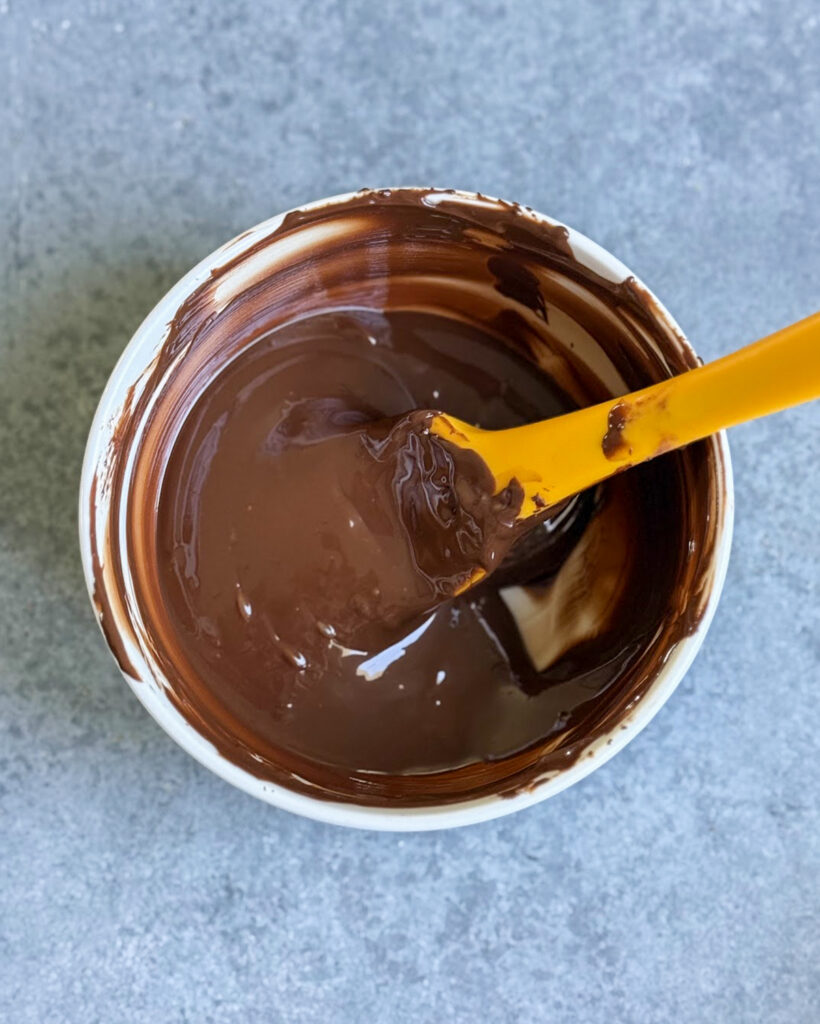 Melted chocolate in a bowl.