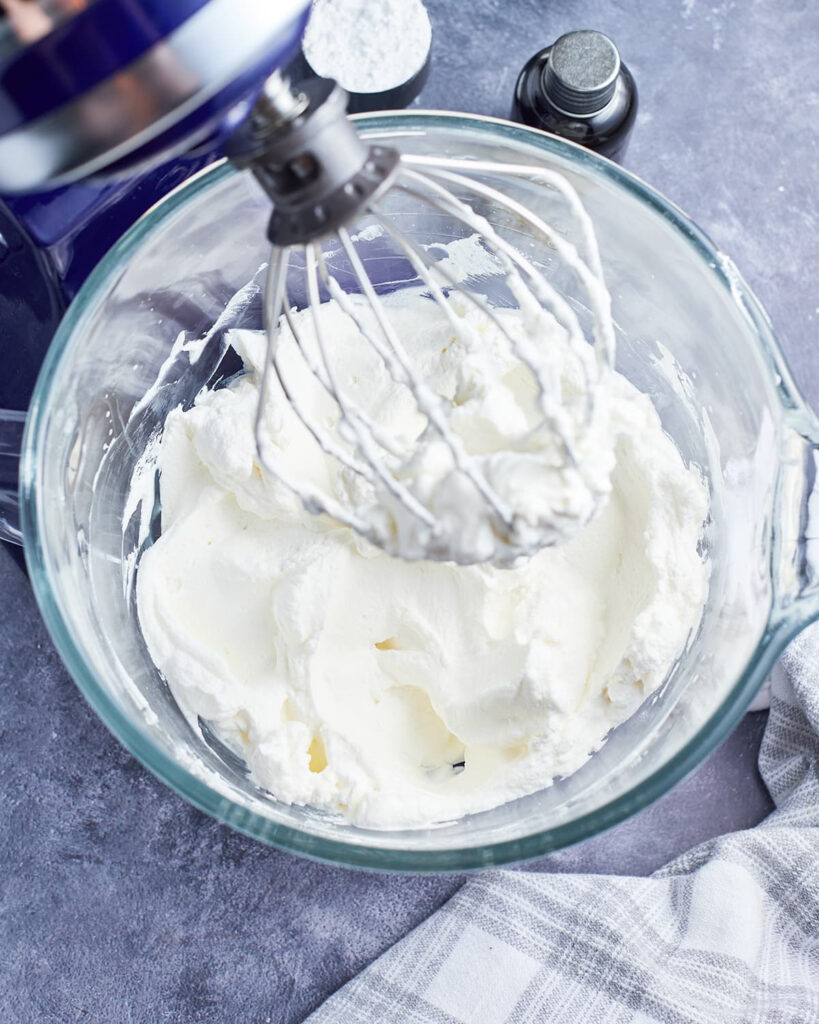 Whipped cream in a bowl.