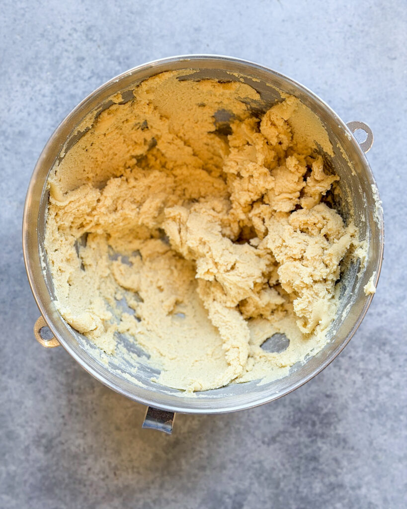 A bowl of cookie dough.