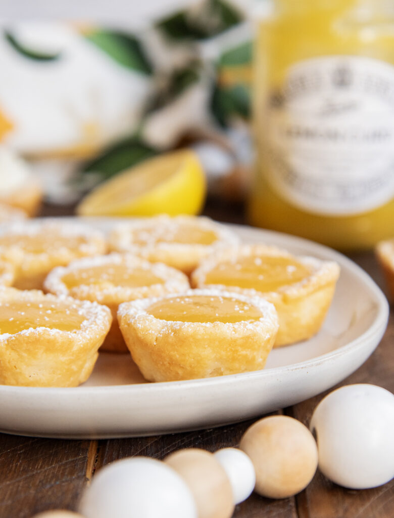 A plate of lemon tassies.